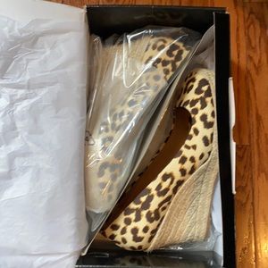 NWT J Crew Leopard Wedges